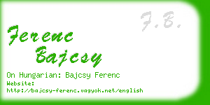 ferenc bajcsy business card